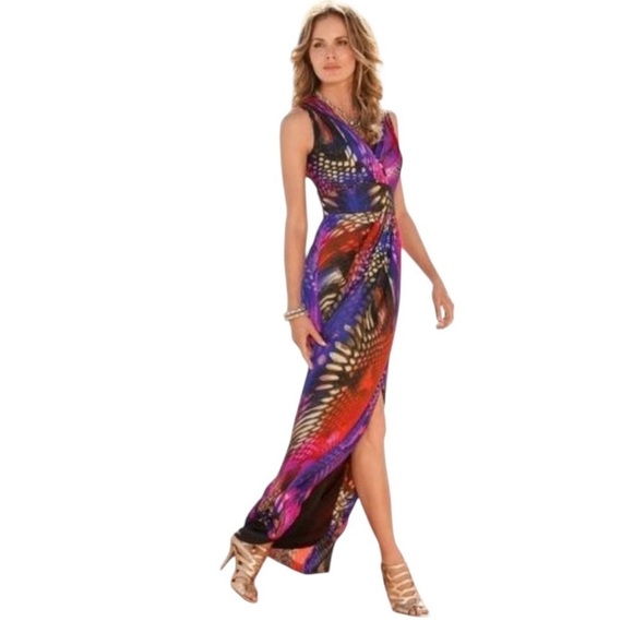 Boston Proper Dresses & Skirts - Boston Proper - Multicolor Slide Slit Maxi Dress Sz 6